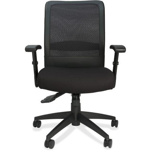 Lorell Executive High-Back Mesh Multifunction Office Chair - Black Seat Color - Fabric Seat - Black (LLR62105)