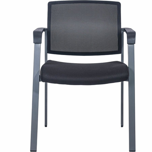 Lorell Mesh Back Guest Chair - Black Seat Color - Fabric Seat Material - Black Back Color - Mesh - (LLR30956)