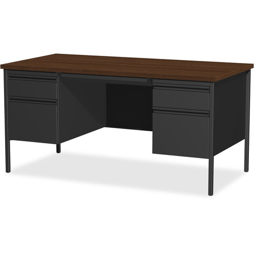 Lorell Fortress Series Double-Pedestal Desk - Rectangle Top - 60" Table Top Width x 30" Table Top x (LLR60927)