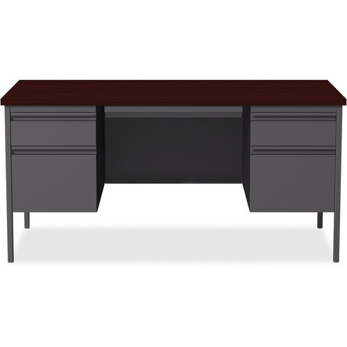 Lorell Fortress Series Double-Pedestal Desk - Rectangle Top - 60" Table Top Width x 30" Table Top x (LLR60928)