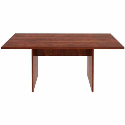 Lorell Essentials Rectangular Modular Conference Table - Cherry Rectangle, Laminated Top - Panel - (LLR87374)