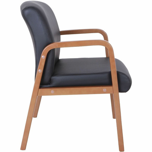 Lorell Upholstered Guest Chair - Black Seat Color - Bonded Leather Seat Material - Black Back Color (LLR20026)