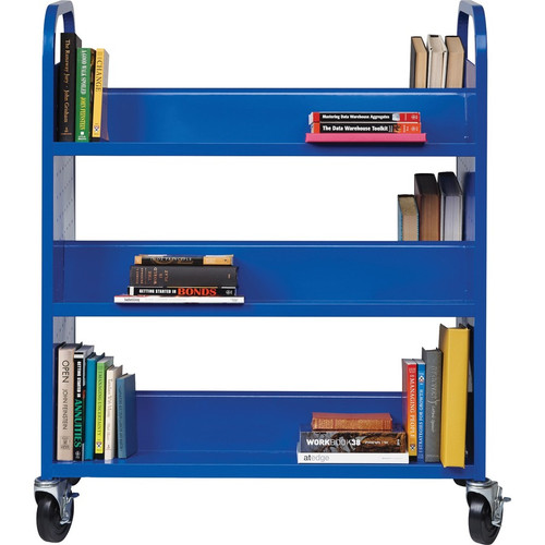 Lorell Double-sided Book Cart - 6 Shelf - Round Handle - 5" Caster Size - Steel - 38" Width x 18" x (LLR99932)