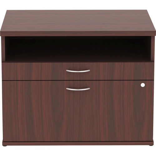 Lorell Relevance Series 2-Drawer File Cabinet Credenza w/Open Shelf - 23.1" Height x 29.5" Width x (LLR16212)