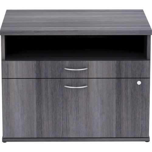 Lorell Relevance Series 2-Drawer File Cabinet Credenza w/Open Shelf - 23.1" Height x 29.5" Width x (LLR16213)