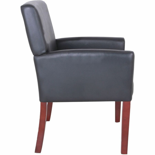 Lorell Full-sided Upholstered Arms Guest Chair - Black Seat Color - Leather Seat Material - Black - (LLR20027)