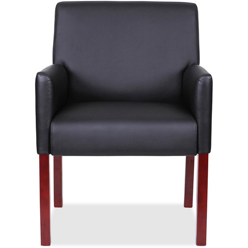 Lorell Full-sided Upholstered Arms Guest Chair - Black Seat Color - Leather Seat Material - Black - (LLR20027)