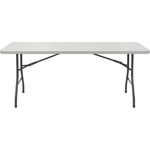 Lorell Ultra-Lite Banquet Table - Light Gray Rectangle Top - Dark Gray Base - 600 lb Capacity - 96" (LLR66654)