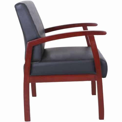 Lorell Thickly Padded Guest Chair - Mahogany Frame Color - Wood Frame Material - Four-legged Base - (LLR68556)