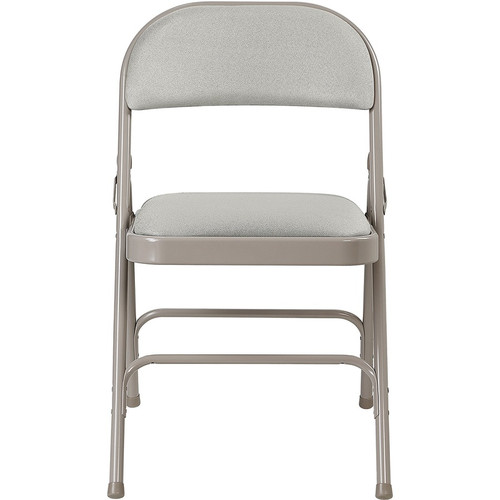 Lorell Padded Folding Chairs - Beige Seat Color - Fabric Seat Material - Beige Back Color - Fabric (LLR62533)
