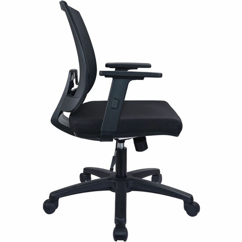 Lorell SOHO Mesh Mid-back Task Chair - Black Seat Color - Fabric Seat Material - Black Back Color - (LLR41842)