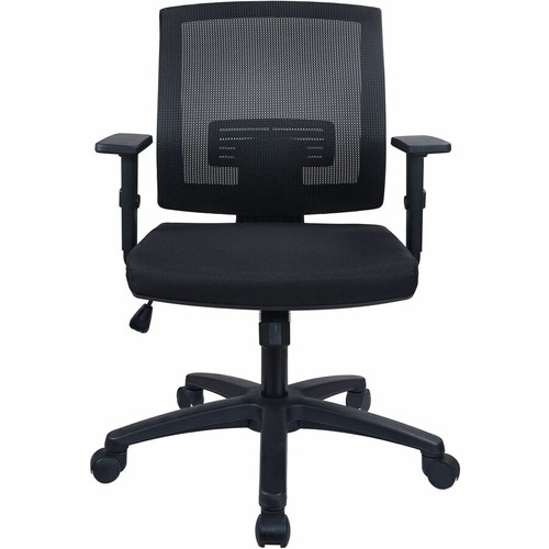 Lorell SOHO Mesh Mid-back Task Chair - Black Seat Color - Fabric Seat Material - Black Back Color - (LLR41842)