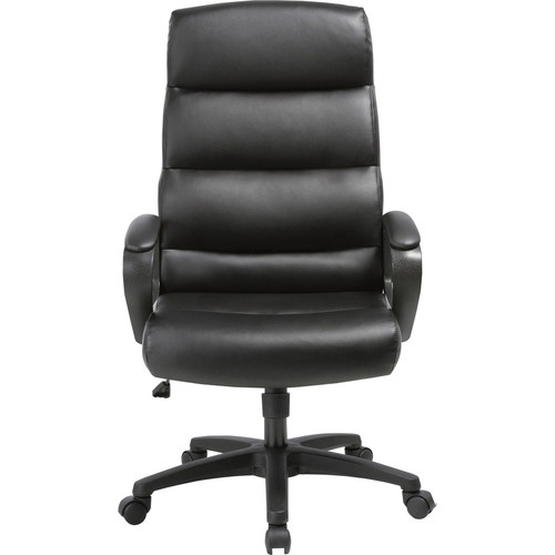 SOHO Colline High-Back Chair with Fixed Arms - Black Seat Color - Bonded Leather Seat Material - - (LLR41843)