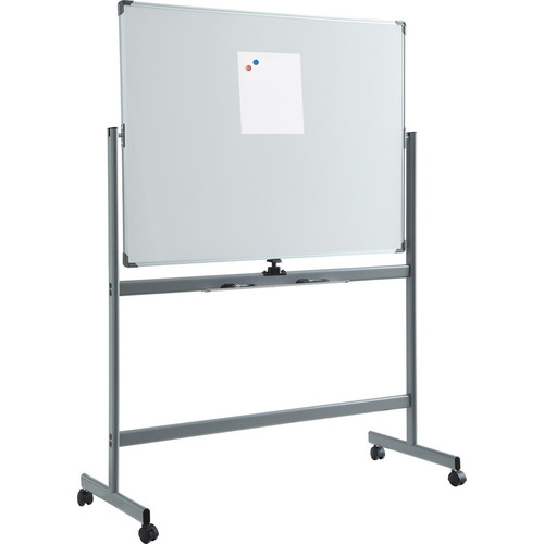 Lorell Double-sided Magnetic Whiteboard Easel - 72" (6 ft) Width x 48" (4 ft) Height - White - - - (LLR52569)