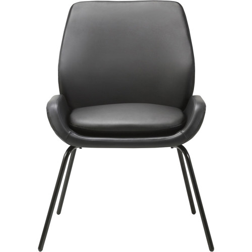 Lorell U-Shaped Seat Guest Chair - Bonded Leather Seat Material - Bonded Leather Back Material - - (LLR68574)