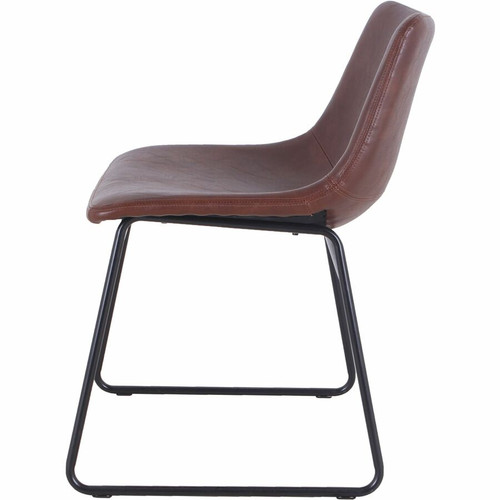 Lorell Sled Guest Chairs - Tan Seat Color - Bonded Leather Seat Material - Mid Back - Sled Base - - (LLR42957)