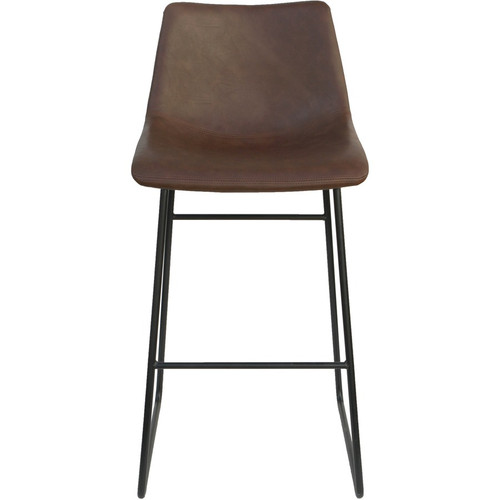 Lorell Sled Guest Stools - Tan Seat Color - Bonded Leather Seat Material - Mid Back - Sled Base - - (LLR42958)