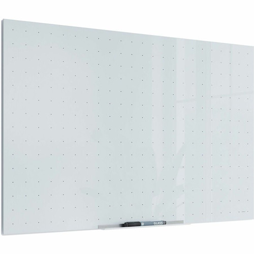 U Brands Floating Frameless Non-Magnetic Ghost Grid Glass Dry-Erase Board - 36" (3 ft) Width x 24" (UBR2798U0001)