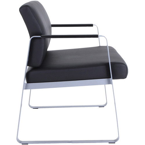 Lorell Healthcare Reception Big & Tall Sled Base Guest Chair - Silver Frame Color - Powder Coated - (LLR66997)
