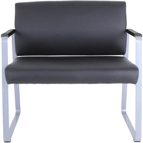 Lorell Healthcare Reception Big & Tall Sled Base Guest Chair - Silver Frame Color - Powder Coated - (LLR66997)
