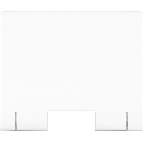 Lorell Social Distancing Barrier w/Pass-Through Cutout - Clear - Acrylic (LLR55685)