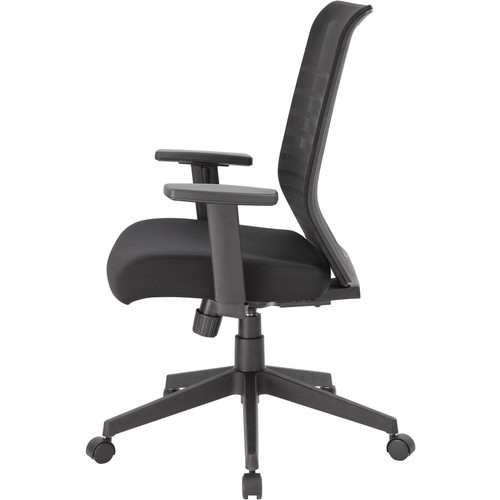 Lorell Horizontal Mesh High-Back Task Chair - Fabric Seat Material - Black - Armrest - 1 Each (LLR00590)