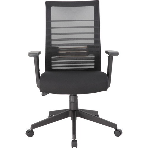 Lorell Horizontal Mesh High-Back Task Chair - Fabric Seat Material - Black - Armrest - 1 Each (LLR00590)