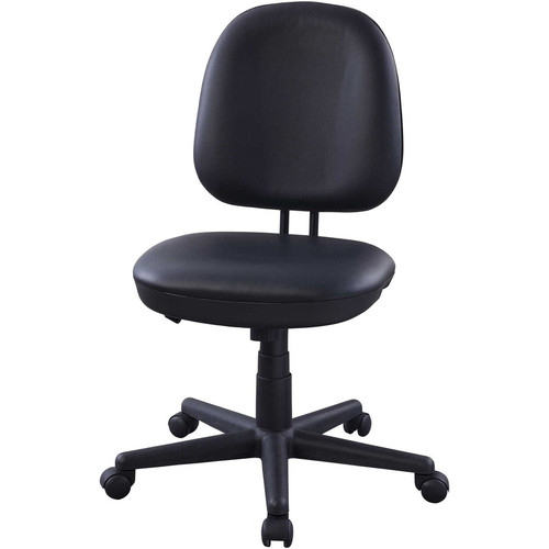 Lorell Vinyl Contoured Task Chair - Vinyl Seat Material - Vinyl Back Material - 5-star Base - Black (LLR84875)