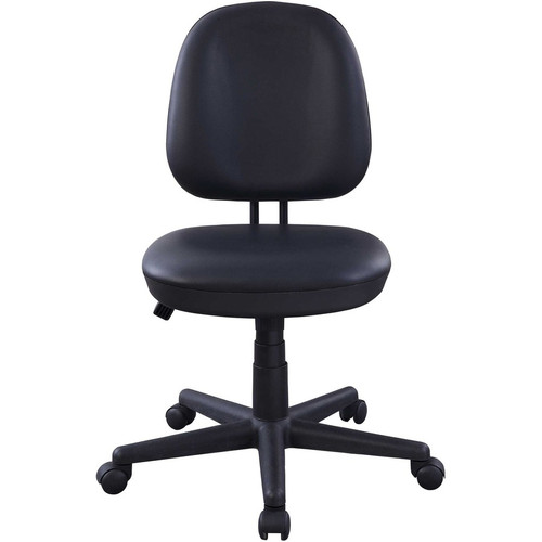 Lorell Vinyl Contoured Task Chair - Vinyl Seat Material - Vinyl Back Material - 5-star Base - Black (LLR84875)