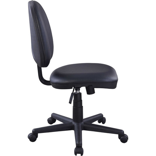 Lorell Vinyl Contoured Task Chair - Vinyl Seat Material - Vinyl Back Material - 5-star Base - Black (LLR84875)