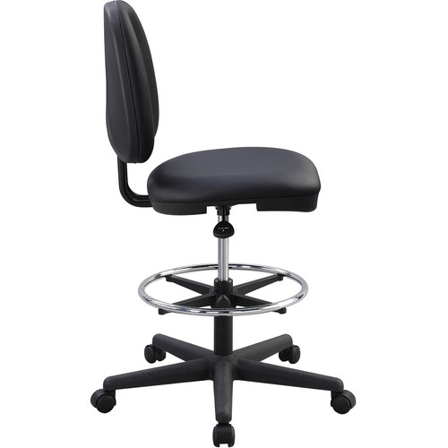 Lorell Contoured Back Stool - Vinyl, Plastic Seat Material - Vinyl, Plastic Back Material - 5-star (LLR62627)