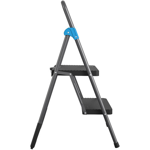 Cosco Steel 2-Step Folding Step Stool - 2 Step - 300 lb Load Capacity - 22.5" Width x 24.8" Depth x (CSC11829GGB)