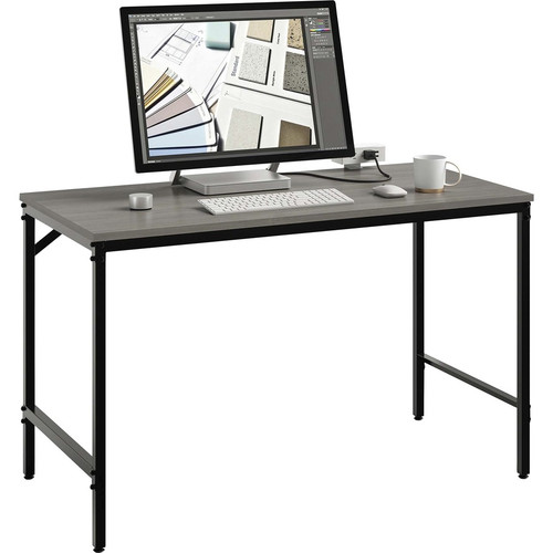 Safco Simple Study Desk - Neowalnut Rectangle, Laminated Top - Black Powder Coat Four Leg Base - 4 (SAF5272BLWL)