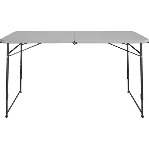 Cosco Fold Portable Indoor/Outdoor Utility Table - 200 lb Capacity - Height Adjustable - 48" Table (CSC14400GRY1E)