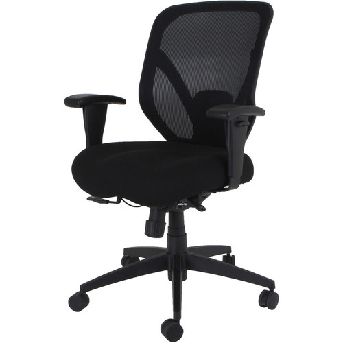 Lorell Executive Mesh High-Back Office Chair - Black Seat Color - Fabric Seat Material - Black Back (LLR40212)