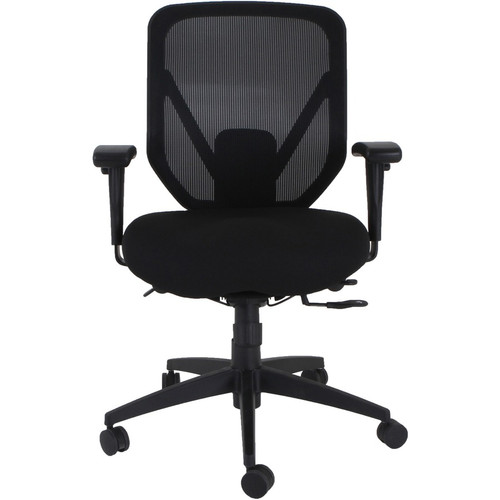 Lorell Executive Mesh High-Back Office Chair - Black Seat Color - Fabric Seat Material - Black Back (LLR40212)