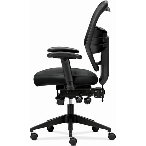 HON Prominent Chair - Black Seat Color - Bonded Leather Seat Material - Black Back Color - Mesh - - (BSXVL532SB11)