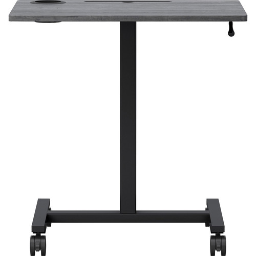 Lorell Height-adjustable Mobile Desk - Weathered Charcoal Laminate Top - Powder Coated Base - - 30" (LLR84837)