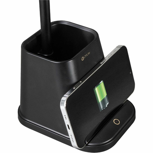 OttLite Merge LED Desk Lamp - LED Bulb - ClearSun LED, Adjustable Brightness, USB Charging, Qi - - (OTTCS7QAK1W)