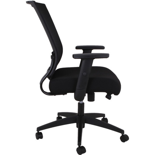 Lorell Mid-back Mesh Chair - Black Seat Color - Black Back Color - Mesh Back Material - Mid Back - (LLR42176)