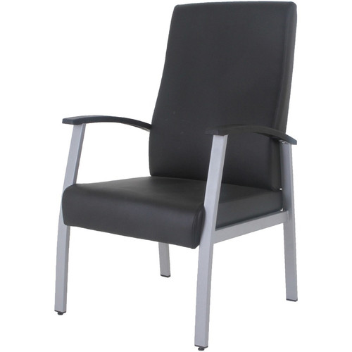 Lorell High-Back Healthcare Guest Chair - Vinyl Seat Material - Vinyl Back Material - Powder Coated (LLR67011)