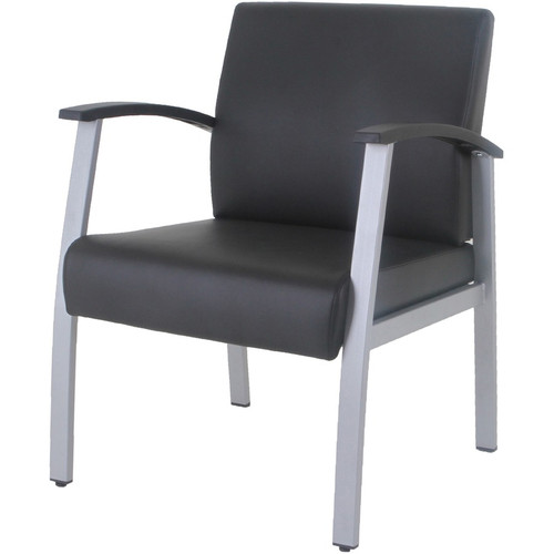 Lorell Mid-Back Healthcare Guest Chair - Vinyl Seat Material - Vinyl Back Material - Powder Coated (LLR67012)