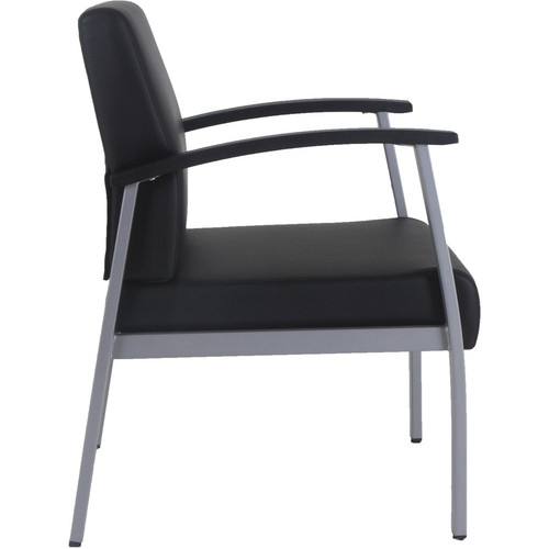 Lorell Mid-Back Healthcare Guest Chair - Vinyl Seat Material - Vinyl Back Material - Powder Coated (LLR67012)