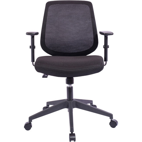 NuSparc Mid-Back Task Chair - Fabric Back Material - Mid Back - 5-star Base - Black - Armrest - 1 (NPRCH201MABK)
