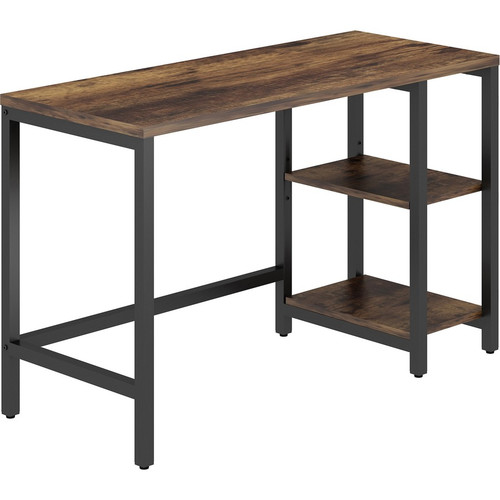 NuSparc Metal Frame Desk - Vintage Oak, Black Top - Contemporary Style - 220 lb Capacity - 47.20" x (NPRDK101NRRK)