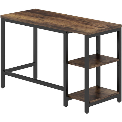 NuSparc Metal Frame Desk - Vintage Oak, Black Top - Contemporary Style - 220 lb Capacity - 47.20" x (NPRDK101NRRK)