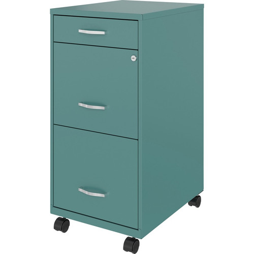 NuSparc Mobile File Cabinet - 14.2" Width x 18" Depth x 29.5" Height - 3 x Drawer(s) for File, Box (NPRVF318BMTL)