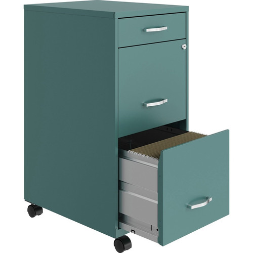 NuSparc Mobile File Cabinet - 14.2" Width x 18" Depth x 29.5" Height - 3 x Drawer(s) for File, Box (NPRVF318BMTL)