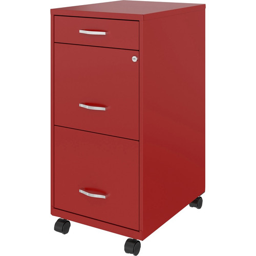 NuSparc Mobile File Cabinet - 14.2" Width x 18" Depth x 29.5" Height - 3 x Drawer(s) for File, Box (NPRVF318BMRD)