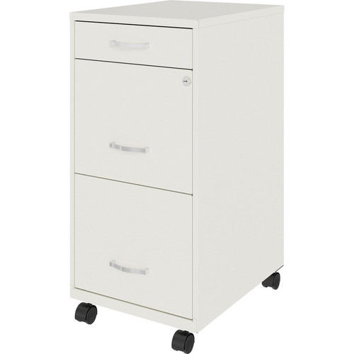 NuSparc Mobile File Cabinet - 14.2" Width x 18" Depth x 29.5" Height - 3 x Drawer(s) for File, Box (NPRVF318BMWE)